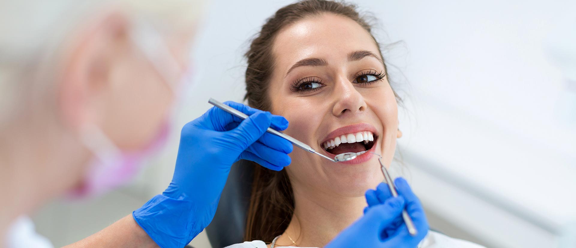 Woman having dental check-up